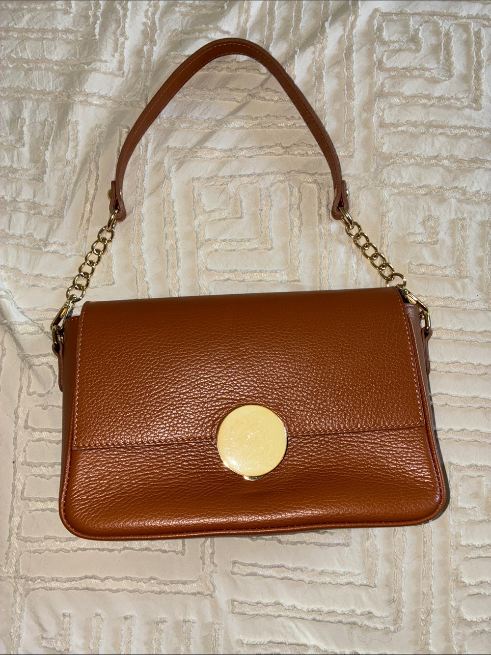 VERA ITALY "Partela" women's handbag, in cognac colour